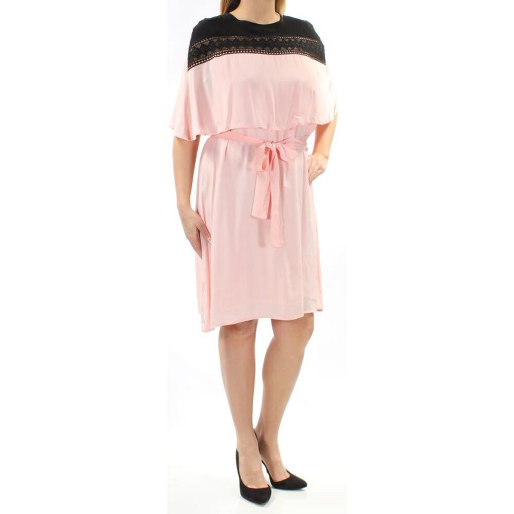 YYIGAL Womens Pink Sleeveless Jewel Neck Above The Knee Dress Size: S - Picture 3 of 4